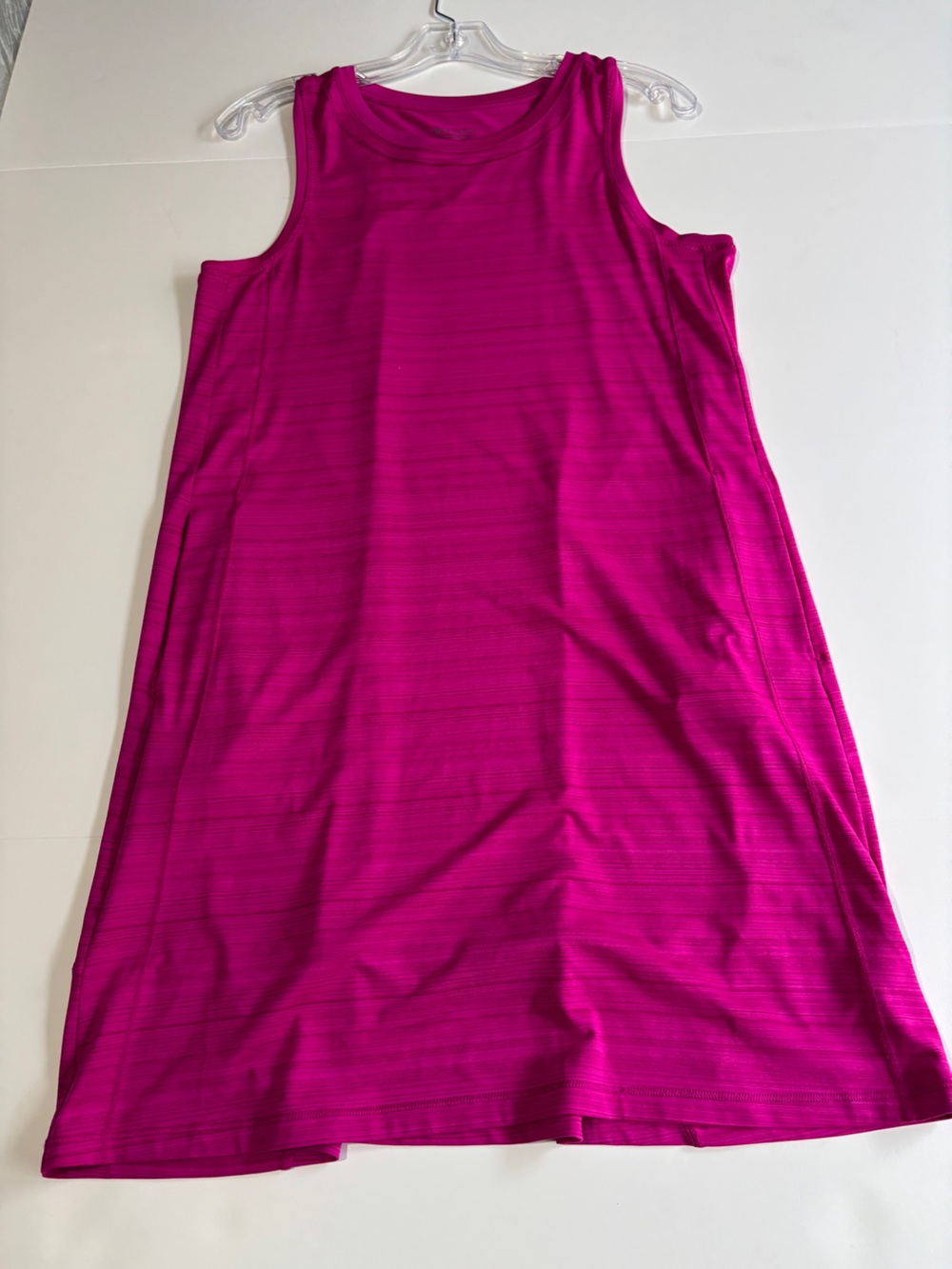 Athleta Pacifica Illume Tank Dress Magenta Space Dye Racerback Pockets - Small